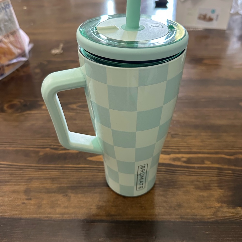 Mint Checkered Tumbler